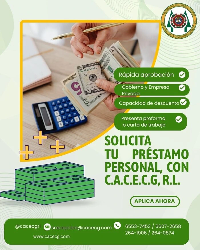 Solicita tu préstamo personal CACECG